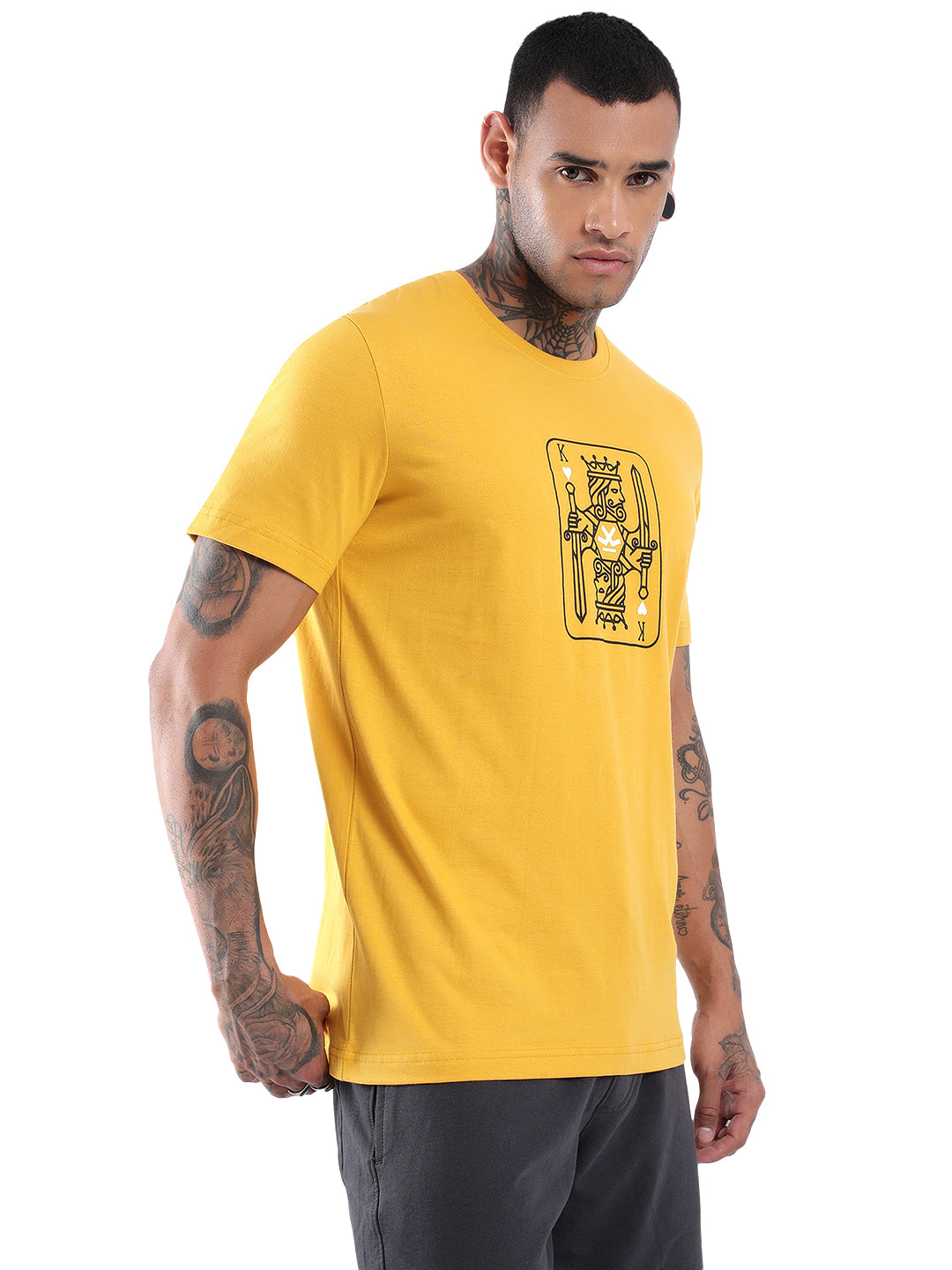 Kingpin Printed Yellow T-Shirt