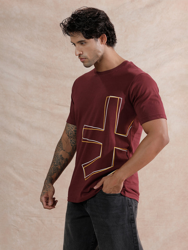 Tilt Shift Slim Fit T-Shirt | Maroon
