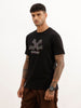 Slim Fit Placement Printed T-Shirt | Black