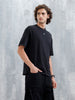 Casual Men Oversized Fit Tee With Graphic | Black