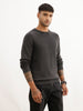 Regular Fit Textured Knited Sweater | Grey