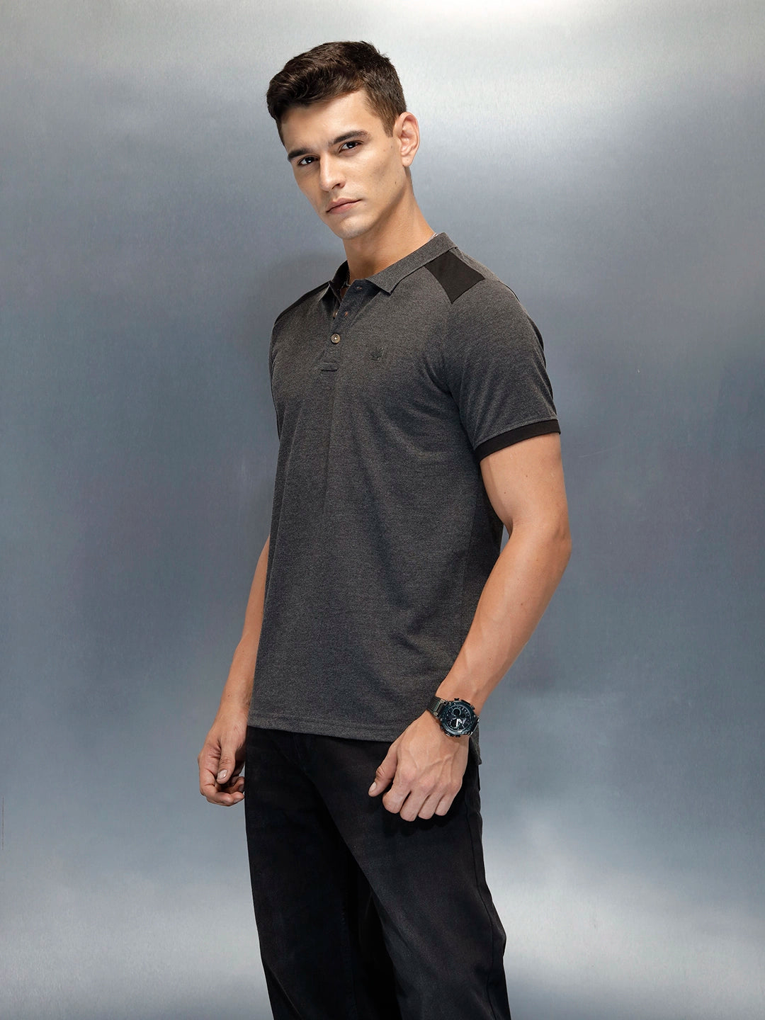 Men's Casual Regualr Fit Polo T-Shirt | Dark Grey