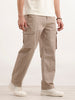 Loose Fit Cotton Blend Trouser  | Beige