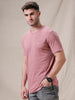 Raw Edged Solid Pink T-Shirt