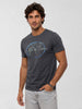 Slim Fit Placement Printed T-Shirt | Grey