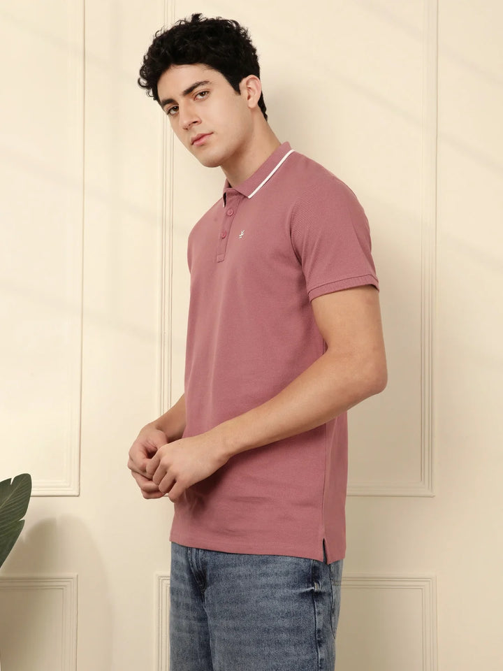 Regular Fit Pique Polo T-Shirt | Pink