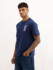Comfort Fit Placement Printed T-Shirt | Blue