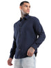 Solid Navy Cotton Linen Shirt