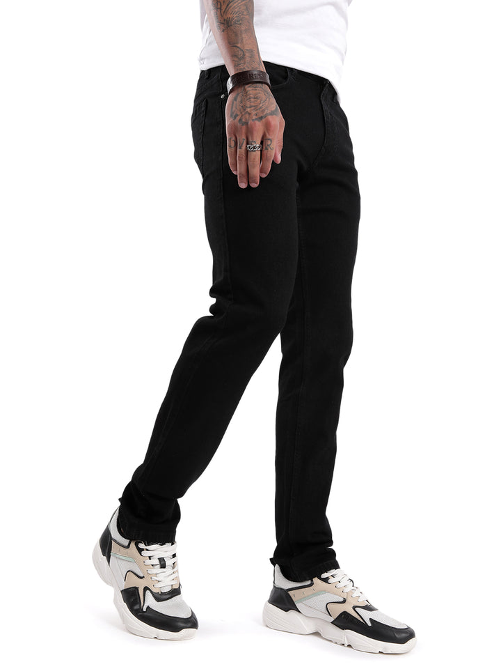 Apex Black Solid Casual Jeans