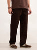 Loose Fit Solid Trouser  | Brown