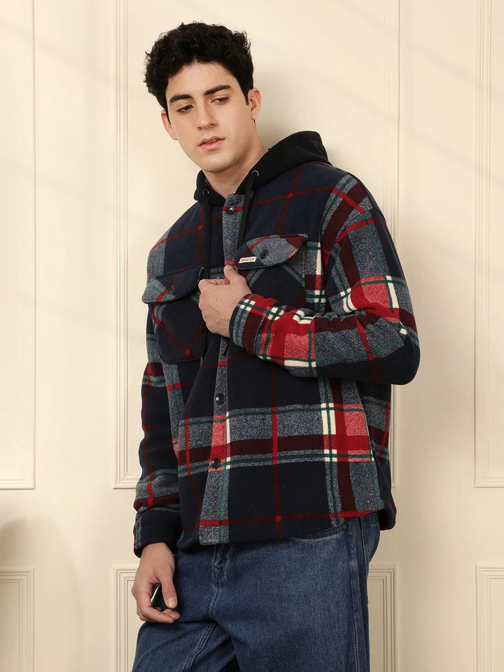 Checkered Relaxed Fit Jacket