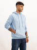 Solid Regular Fit Hooded Sweatshirt | Blue