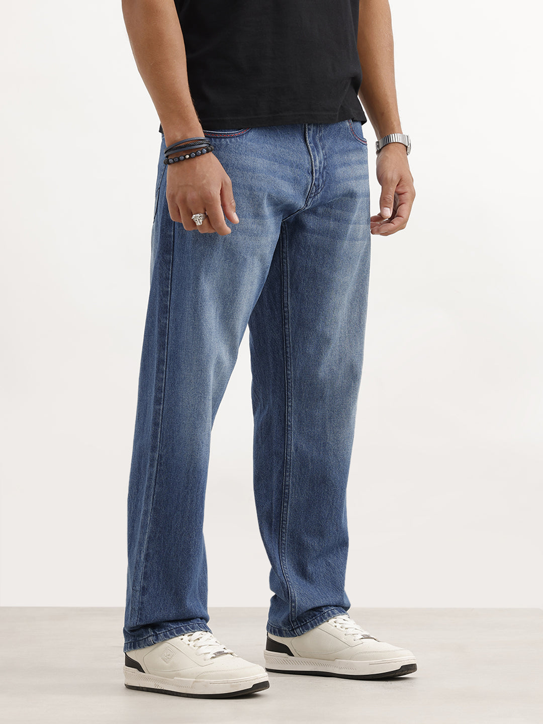 Faded Anti Fit Denim Jeans | Blue