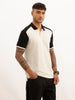 Classic Regular Fit Contrast Sleeve Polo T-Shirt | Beige