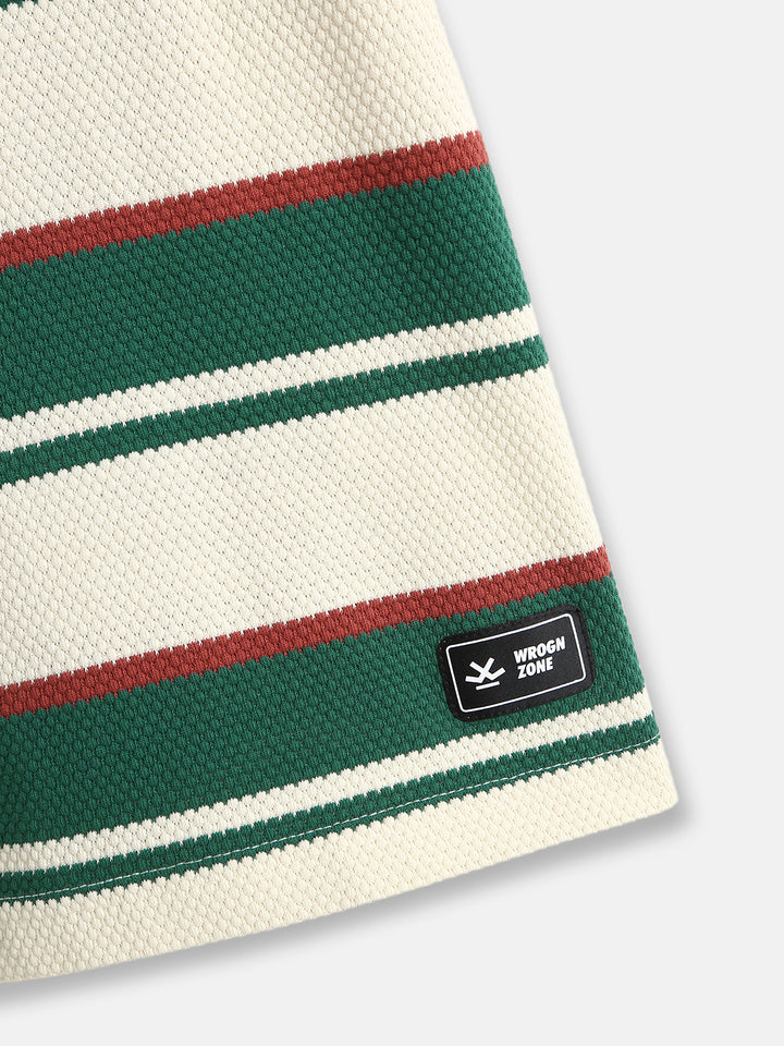 Casual Stripes Slim Fit T-Shirt | Off White