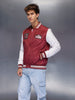 Men’s Red & White Varsity Jacket | Maroon
