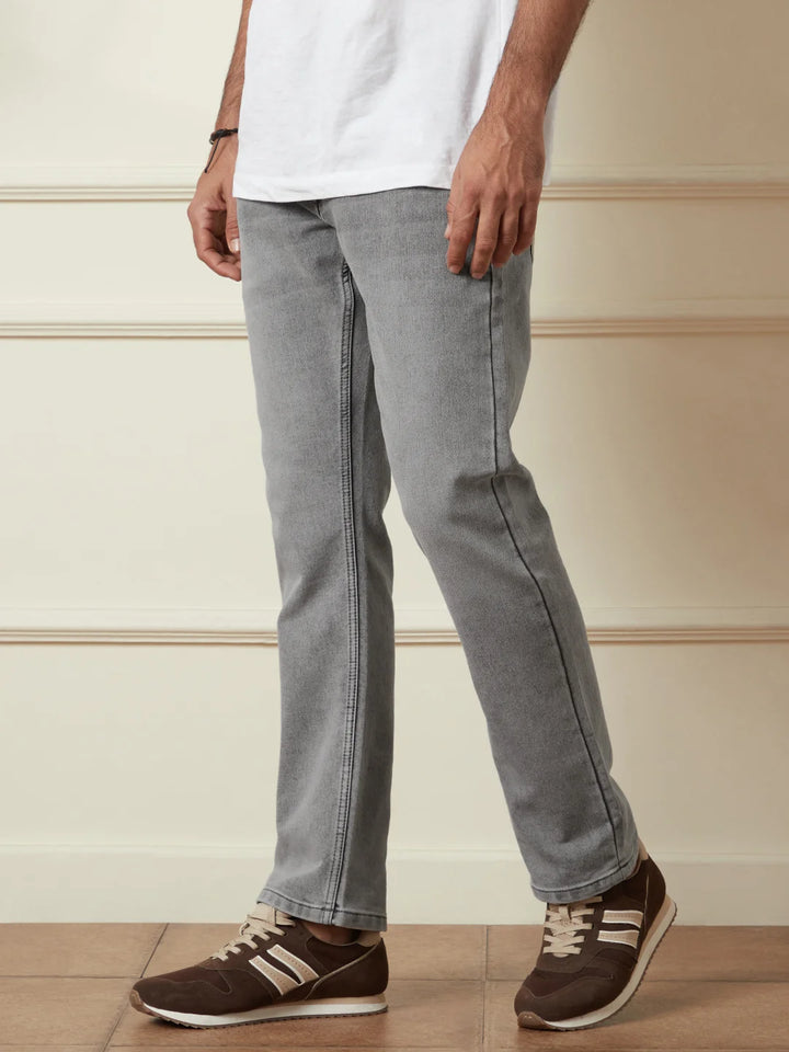 Washed Straight Fit Jeans | Grey