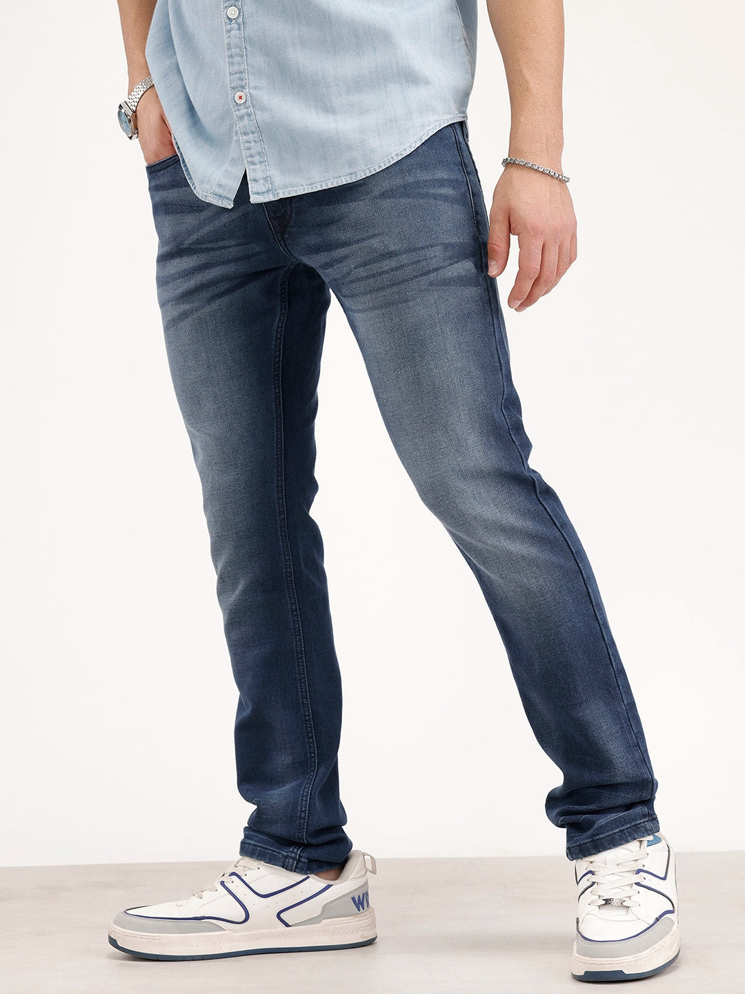 Solid Slim Fit Denim Jeans | Blue