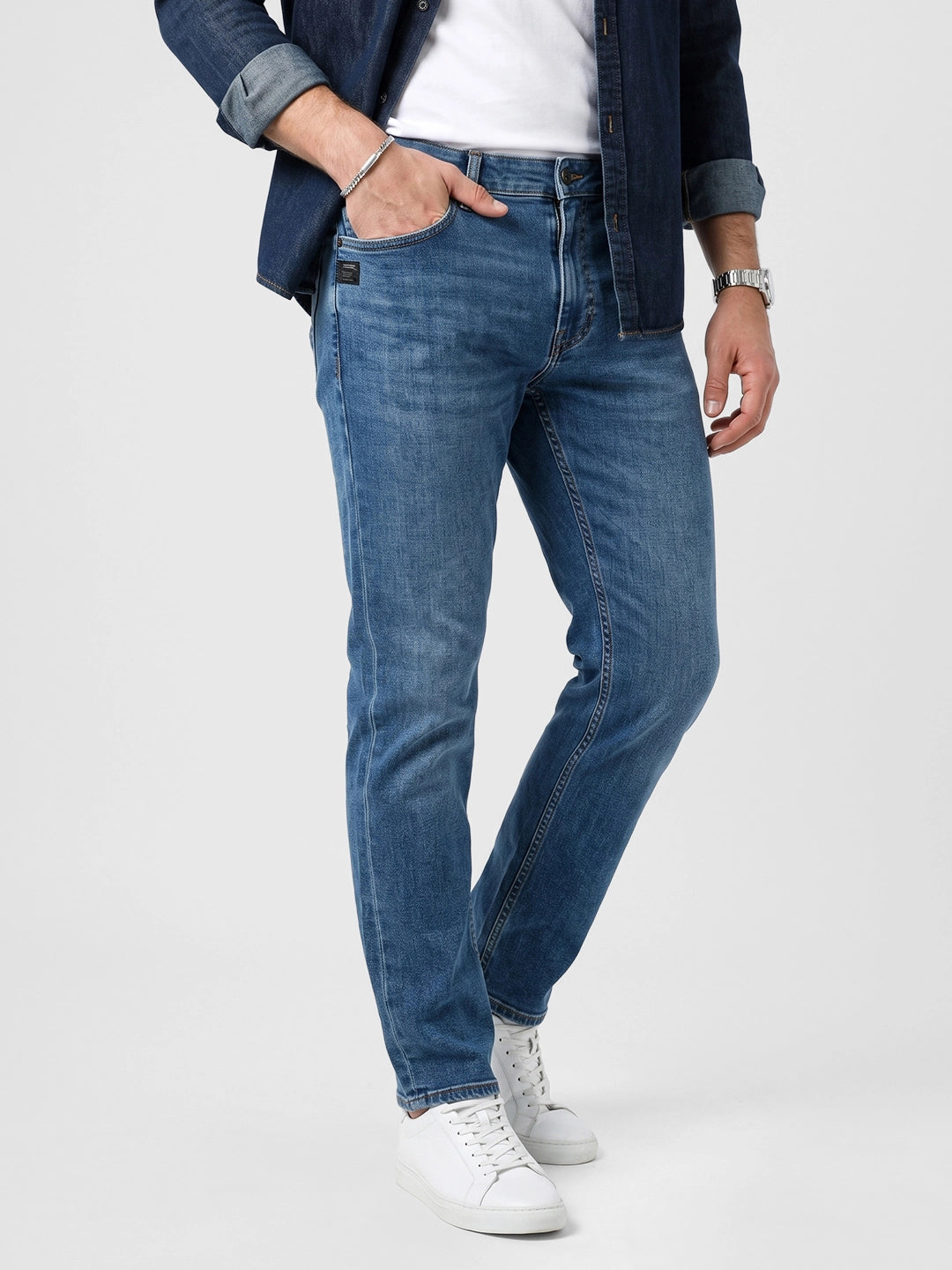Classic Faded Denim Jeans | Blue