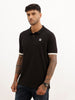 Slim Fit Contrast Sleeve Polo T-Shirt | Black