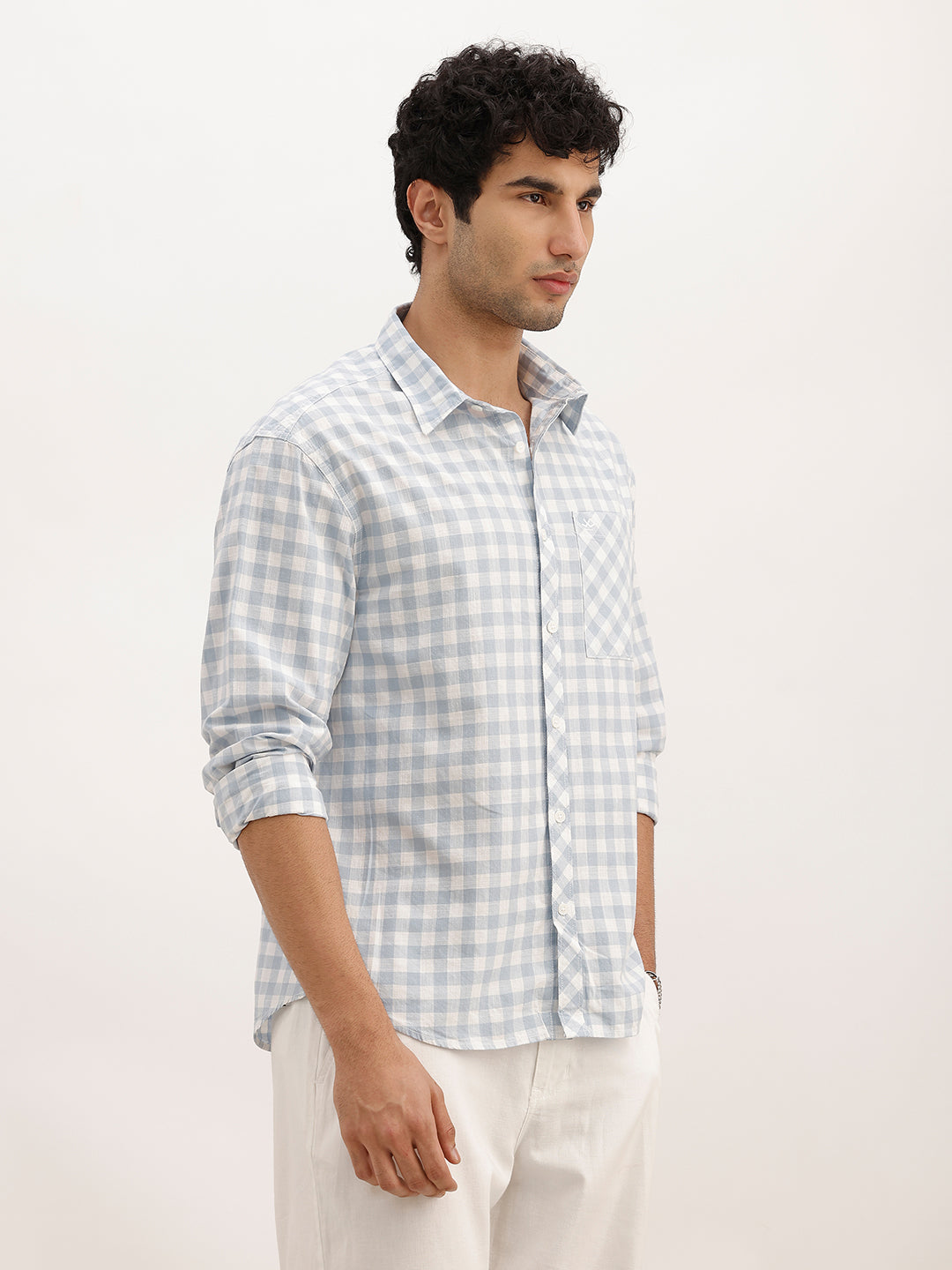 Classic Comfort Fit Checkered Shirt | Blue