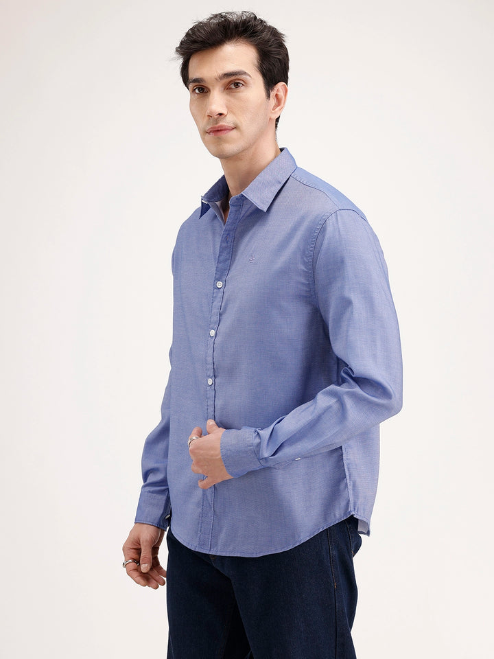 Comfort Fit Full Sleeve Shirt | Blue