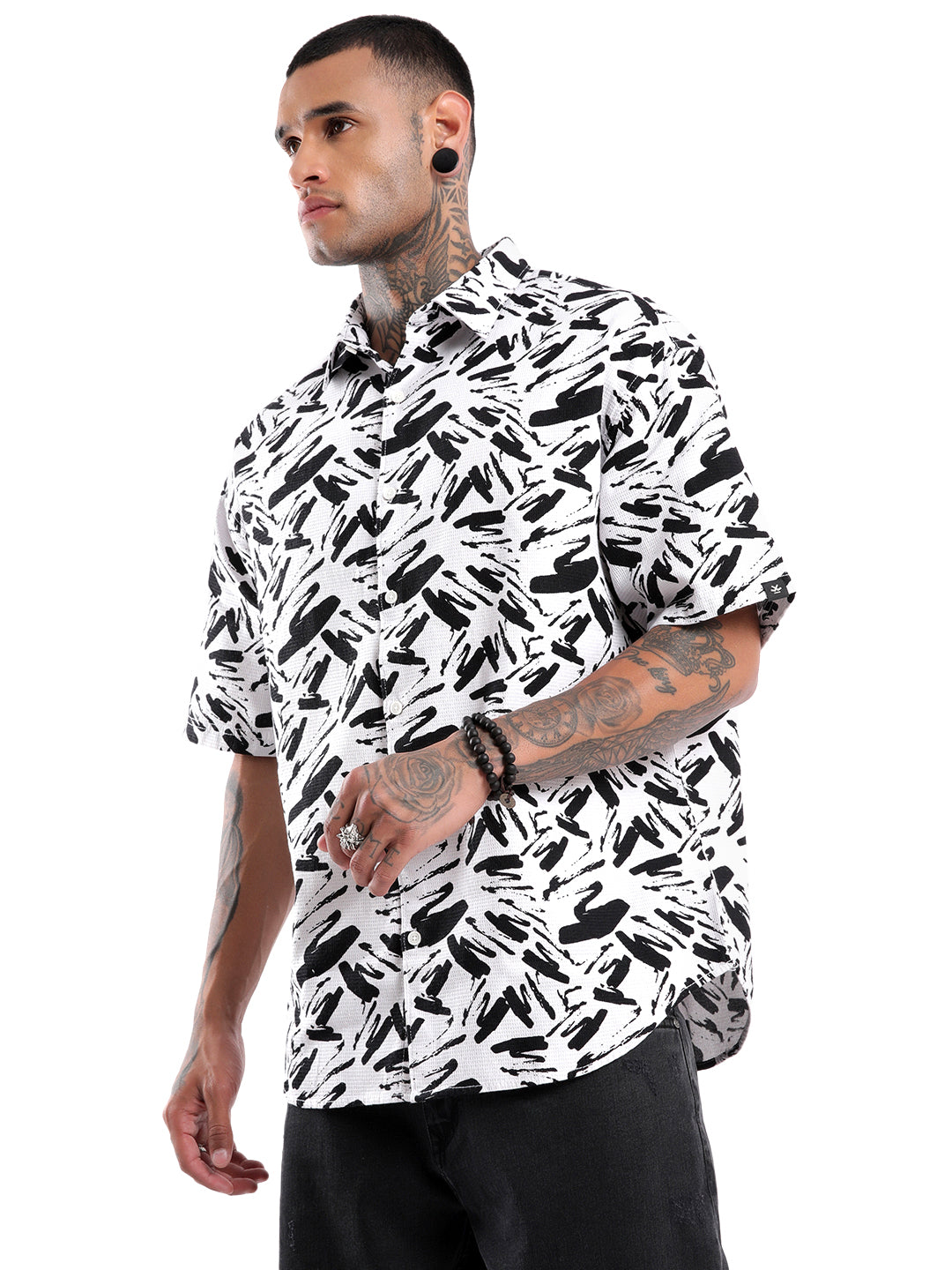 White Graphic AOP Shirt