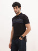 Slim Fit Tipping Collar Polo T-Shirt | Black
