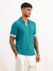 Classic Slim Fit Tipping Collar Polo T-Shirt | Dark Green