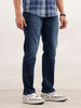Faded Straight Fit Denim Jeans | Blue