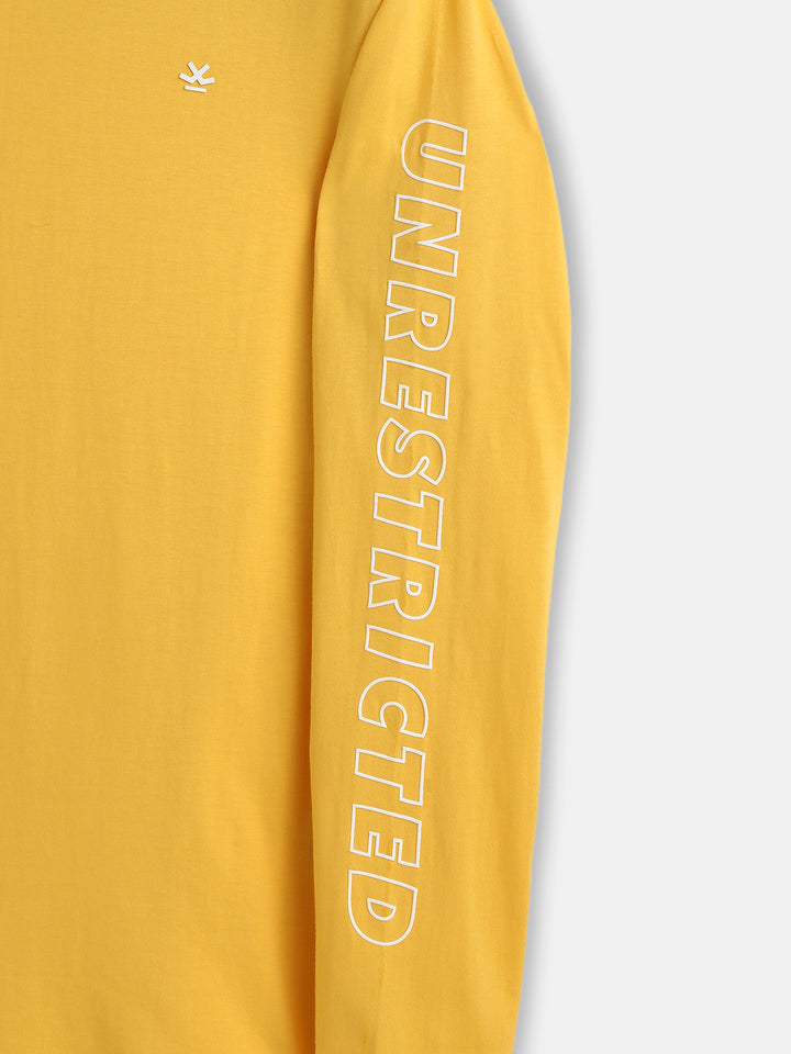 Placement Print Slim Fit T-Shirt I Yolk Yellow