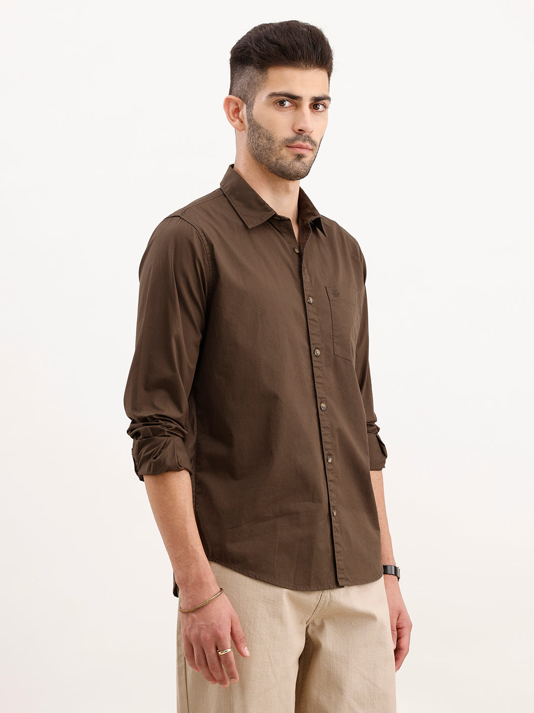 Solid Regular Fit Shirt | Olive