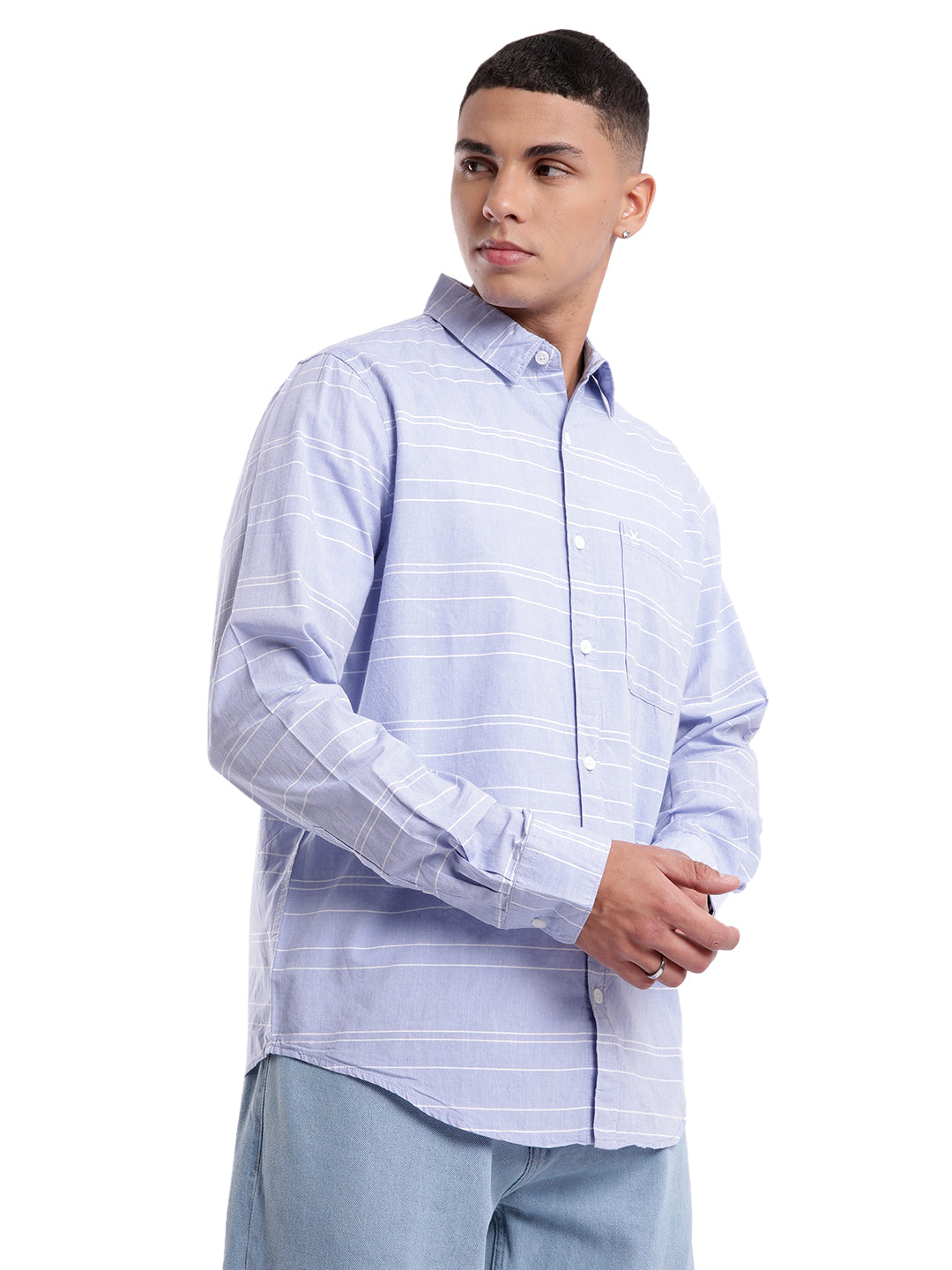 Classic Blue Horizontal Striped Shirt