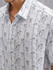 Nature Inspired Tonal Aop In Oversized Fit  |  White