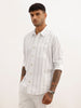 Regular Fit Striped Full Sleeve Shirt | White