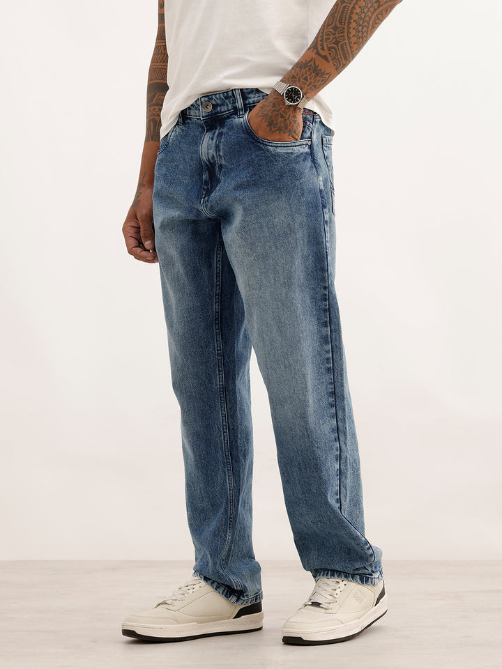 Washed Anti Fit Denim Jeans | Light Blue