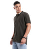 Elite Olive Contrast Collar Polo T-Shirt