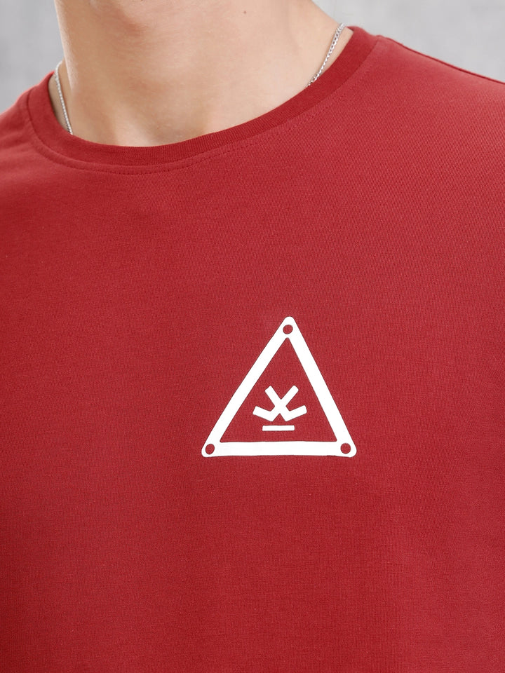 Solid Logo Slim Fit Crewneck T-shirt | Red