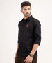 Slim Fit Placement Printed Shirt | Black