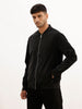 Solid Regular Fit Bomber Jacket | Black
