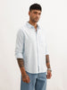 Textured Regular Fit Full Sleeve Shirt | Blue