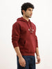 Classic Foil Printed Hooded Sweatshirt | Maroon