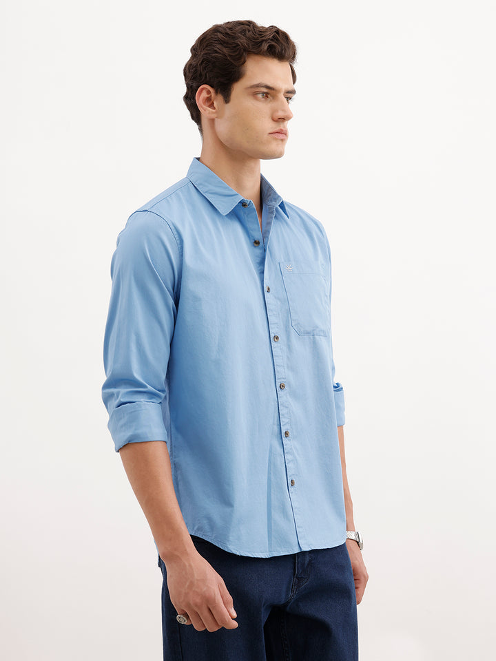 Solid Teal Casual Shirt