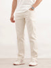 Solid Straight Fit Denim Jeans | Ecru