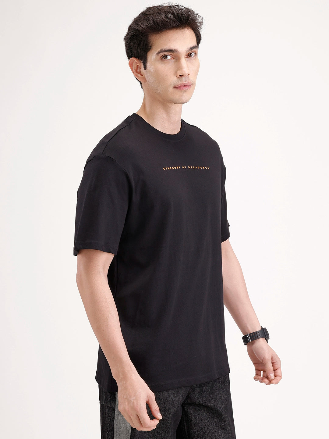 Oversized Back Printed T-shirt | Black