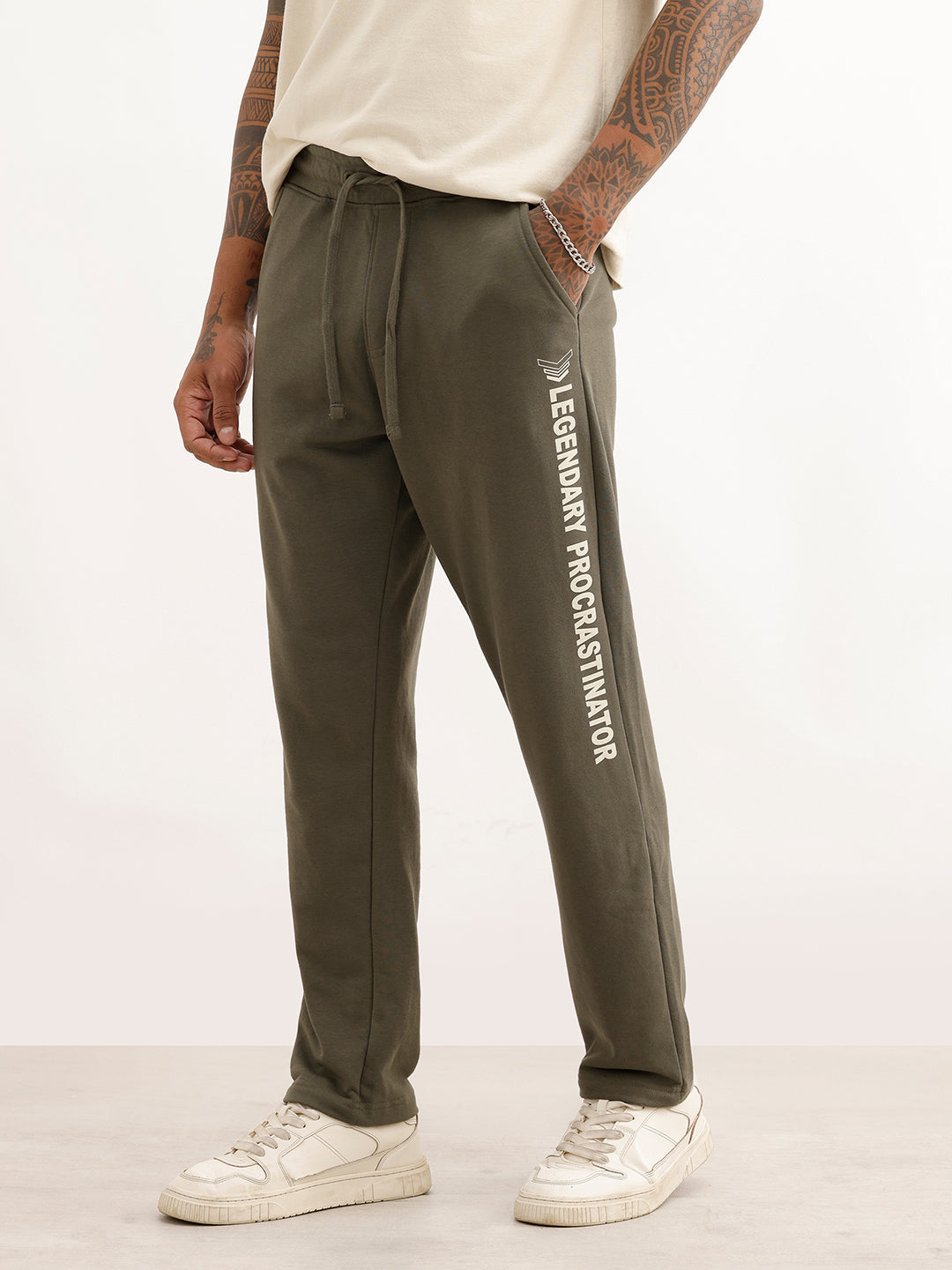 Classic Placement Printed Jogger | Olive