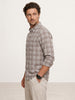 Slim Fit Checkered Shirt | Peach