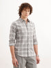 Slim Fit Checkered Shirt  | Grey