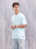 Waffle Textured Clean Look Oversized Fit T-shirt | Light Blue