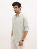 Slim Fit Striped Full Sleeve Shirt | Light Green